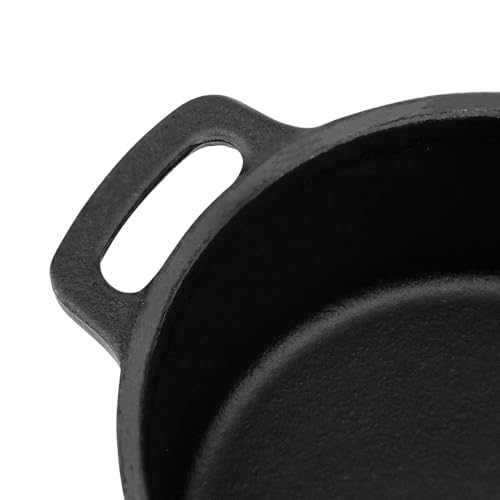 Flavehc Mini Cocotte 16 oz Pre-Seasoned Mini Dutch Oven 0.5 qt. Cast Iron Garlic Roaster for Oven Garlic Confit Pot Ramekins with Lids Oven Safe Set of 2
