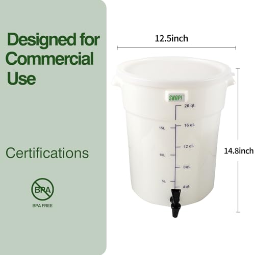 Snap! 5 Gallon Cold Brew Coffee Maker – Low Acid Commercial Cold Brew System with Dual Filtration for Smooth Coffee -Cold Brew Coffee Set-White
