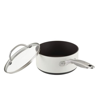 Anolon Achieve Hard Anodized Nonstick Cookware Pots and Pans Set, 9 Piece - Cream