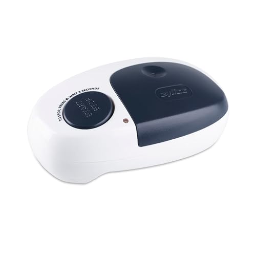 Zyliss EasiCan Electric Can Opener – One-Touch Automatic Tin Opener with Magnet for Safe Lid Removal – Compact, Hands-Free Design for All Can Sizes – Battery Operated, Easy to Use and Store
