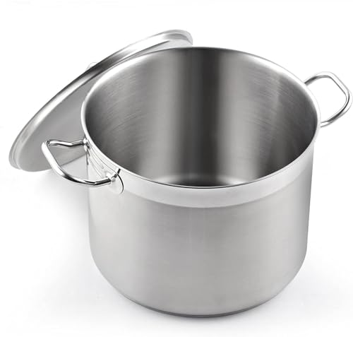 Cooks Standard Professional Stainless Steel Stock Pot with Lid, Cooking Pot for Pasta, Soup, Oven Safe, Dishwasher Safe, Cookware for Canning, Compatible with Most Stovetops, 8-Quart