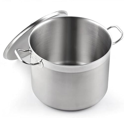 Cooks Standard Professional Stainless Steel Stock Pot with Lid, Cooking Pot for Pasta, Soup, Oven Safe, Dishwasher Safe, Cookware for Canning, Compatible with Most Stovetops, 8-Quart