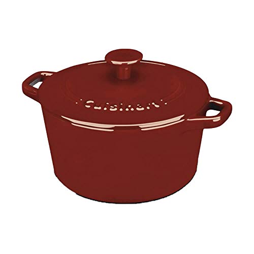 Cuisinart Chef's Classic Enameled Cast Iron Round Covered Casserole (Cardinal Red, 3- Quart)