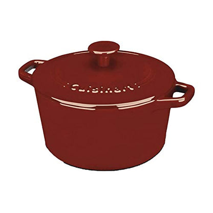 Cuisinart Chef's Classic Enameled Cast Iron Round Covered Casserole (Cardinal Red, 3- Quart)