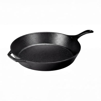 Lodge Seasoned Cast Iron Skillet 15 Inches - Frying Pan for the Stove, Grill or Campfire - Cooks Evenly - Features Easy-Grip Teardrop Handle - Non-Toxic, Nonstick & Long-Lasting