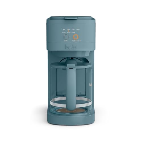 BELLA VersaBrew 2-in1 Coffee Maker, K-Cup compatible, Brew 3 Sizes Carafes & Single Serve Cups, Dishwasher Safe Reusable Filter & Filter Holder, Iced Coffee Function, 60oz Tank, Surf