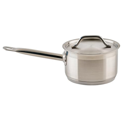 Winco Heavy-Duty Stainless Steel Sauce Pan with Lid, 2 Quart