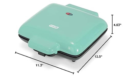 DASH No-Drip Waffle Maker: Waffle Iron 1200W + Waffle Maker Machine For Waffles, Hash Browns, or Any Breakfast, Lunch, & Snacks with Easy Clean, Non-Stick + Mess Free Sides - Aqua