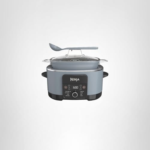 Ninja® 14-in-1 PossibleCooker™ PRO | 8.5qt, Sous Vide, Proof, Bake, & Steam Multicooker | Slow Cooker, Dutch Oven | Glass Lid & Integrated Spoon | Nonstick, Oven Safe Pot 500°F | Sea Salt Gray |MC1001
