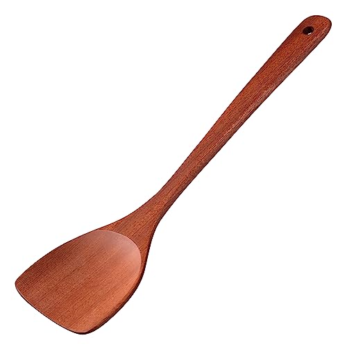 LorisArm 14-inch Cherry Wooden Spatula Turner Long Handle, Wood Kitchen Spatula Turner, Egg Scraper, Wood Cooking Utensil, Kitchen Spatulas for Flipping, Serving, Scraping & Turning.