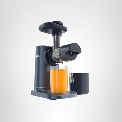 Ninja NeverClog Cold Press Juicer | Powerful Electric Slow Masticating Juicer with Pulp Control | XL Capacity | 24 oz. Juice Jug & 36 oz. Pulp Container | Dishwasher Safe | Navy | 150W | JC151NV