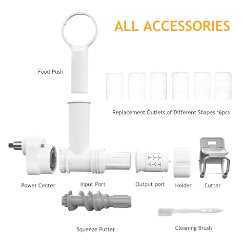 Pasta Maker Attachment for Kitchenaid Stand Mixer with 6 Different Shapes of Pasta Outlet, Durable for Kitchenaid Accessories and Attachments, Dishwasher Safe