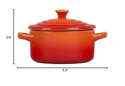 Le Creuset Stoneware Mini Round Cocotte, 8 oz., Flame