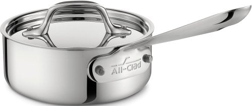 All-Clad D3® Stainless Steel 1 Quart Sauce Pan Covered- Made in the USA- The Original Bonded Professional Cookware- Oven Safe & Induction Compatible
