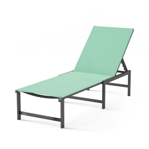 WOAJNQO Aluminum Patio Chaise Lounge Chair Outdoor,Green