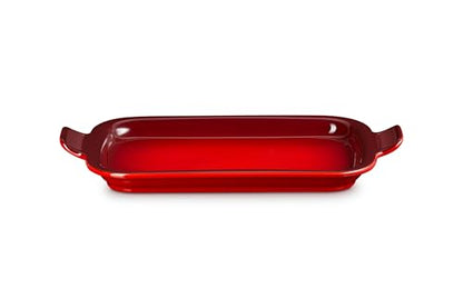 Le Creuset Stoneware Rectangular Dish with Platter Lid, 3 qt., Cerise
