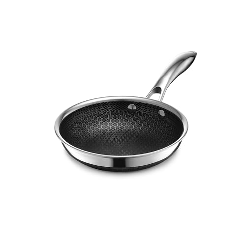 HexClad Hybrid Nonstick 7-Inch Frying Pan, Stay-Cool Handle, Dishwasher-Friendly, Oven-Safe Up to 900°F, Induction Ready, Compatible with All Cooktops