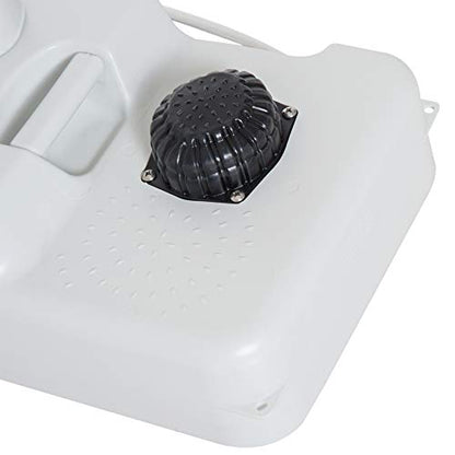 kleankin Portable Camping Sink, Handwashing Station Basin with 4.5 Gal (17 L) Tank, 6.3 Gal (24 L) Recovery Tank, Rolling Wheels & Soap Dispenser for RV, Outdoor Events, Gatherings, HDPE, White