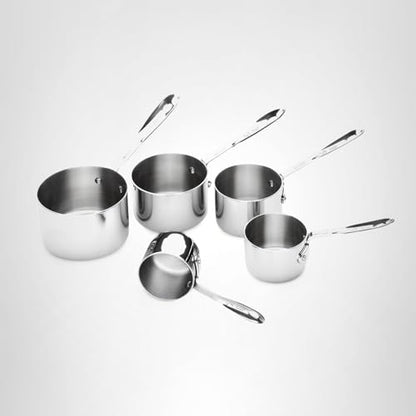All-Clad Kitchen Accessories Stainless Steel Measuring Cup Set 5 Piece Cookware, Pots and Pans, Dishwasher Safe Silver