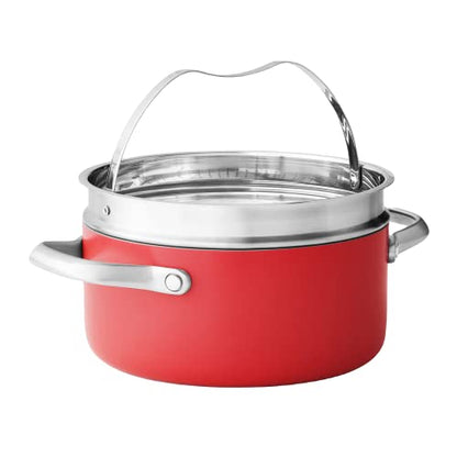 MEMBER MARK 11-Piece Modern Ceramic Cookware Set in Red 23x15x11