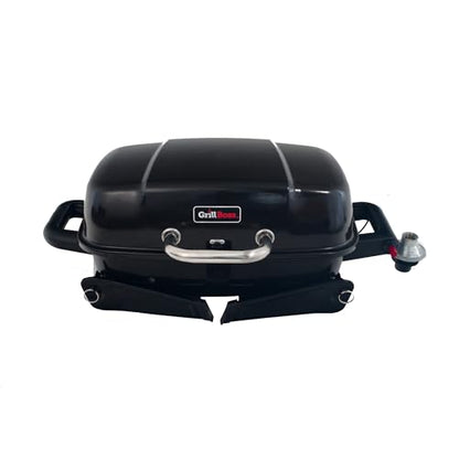 Grill Boss 1 Burner Portable Gas Grill, 10,000 BTU Propane Tabletop BBQ with Porcelain Coated Grate for Camping, Patio, and Outdoor Cooking, Black