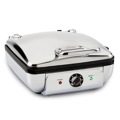 All-Clad Stainless Steel Waffle Maker 4 Section, Thick Belgium Waffle Makers, Upright Storage 1600 Watts, Nonstick, 6 Browning Levels, Dishwasher Safe