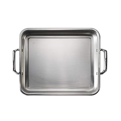 Tramontina 13.5-Inch Stainless Steel Roasting Pan with Rack, Turkey Roaster for Oven, Dishwasher Safe, Made in Brazil