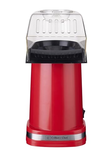 CULINARY CHEF PM102-RED Deluxe Hot Air Personal Popcorn Popper