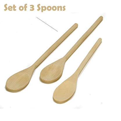 IMUSA USA IMU-71109 Wood Spoon Set 3-Piece, Tan