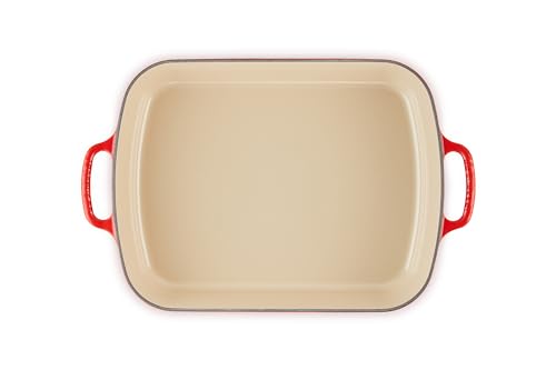 Le Creuset Enameled Cast Iron Signature Rectangular Roaster, 5.25 qt. (9.8" x 13"), Cerise