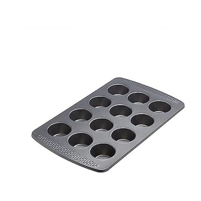 Chicago Metallic Everyday Non-Stick 12 Cup Muffin and Cupcake Pan. Perfect for creating evenly sized muffins, cupcakes, egg cups, and more