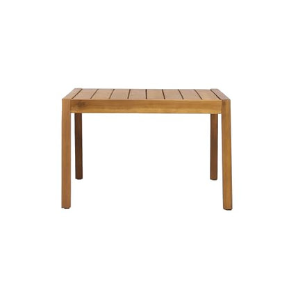 2-Piece Outdoor Loveseat & Coffee Table Set, Acacia Wood Patio Furniture with PE Wicker Backrest, High-Resilience Cushions, 800 lbs Capacity, for Patio Backyard Sunroom Poolside