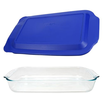 Pyrex 233 3qt Glass Baking Dish & 233-PC Blue Lagoon Lid - Made in USA