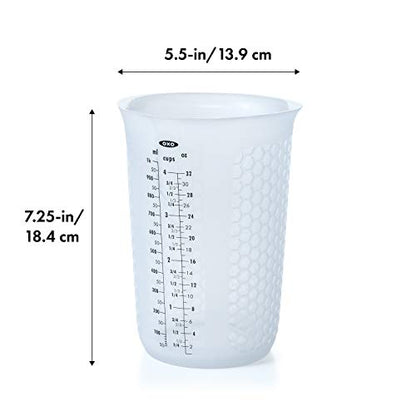 OXO Good Grips 4-Cup Squeeze & Pour Silicone Measuring Cup with Stay-Cool Pattern