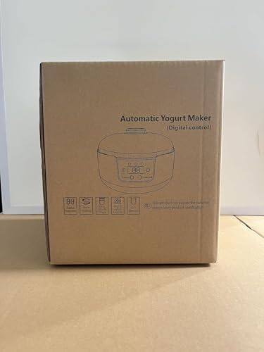 Yogurt Maker with Adjust Temp(32°C-45°C/90°F-113°F)&Time(1-99h) and PP Lid,Celsius Increment,Hour Countdown,LED Display,304 Stainless Steel Inner Bowl (1.2L) no glass jar