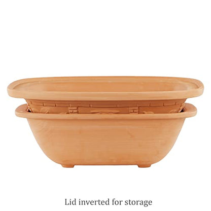 Eurita Clay Roaster, 3 Quart, 2.8 litres, Non-Stick Earthenware, Toxin-Free, Healthy Clay Pot Cooking, Versatile Cooking Dutch Oven, Digital Recipe and Instructions Included