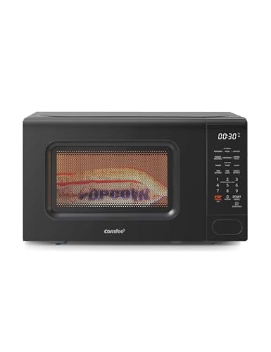 COMFEE CMO-C20M1WB Countertop Microwave Oven with 11 power levels, Fast Multi-stage Cooking, Turntable Reset Function, Speedy Cooking, Weight/Time Defrost, Memory function, Children Lock, 700W
