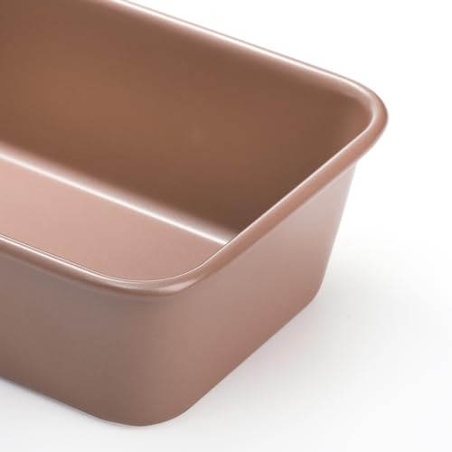 Elsjoy 4 Pack Non-Stick Loaf Pan, 9.5 x 5.5 Inch Champagne Bread Loaf Pans Carbon Steel Bread Tin Set for Baking, Metal Bakeware for Bread, Meatloaf, Cake