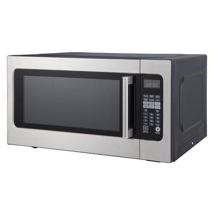 24.4 in. W. 2.2 cu. ft. Countertop Microwave Oven in Stainless Steel, with Gray Cavity
