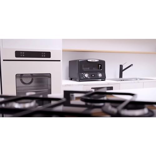 HeatMate Countertop Toaster Oven, Compact Kitchen Appliance with Graphite Heating Technology, Black