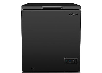 FRIGIDAIRE EFRF5003-BLACK Chest Deep Freezer-Garage-Ready, 5.0 Cu. Ft. Capacity, Black-Adjustable Thermostat-Removable Vinyl Coated Wire Basket-Easy Defrost Drain