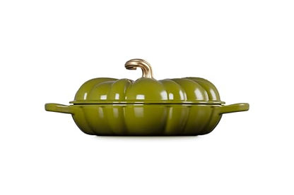 Le Creuset Enameled Cast Iron Figural Pumpkin Braiser, 2.75 qt., Olive
