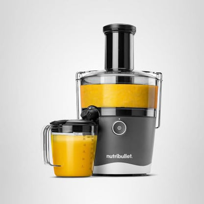 nutribullet® Juicer, 800W Juicer, Large 3" Feed Chute for Whole Fruits and Vegetables, 27oz Juice Pitcher, .5L Pulp Container, Dual Speeds, BPA Free, Gray, NBJ50100