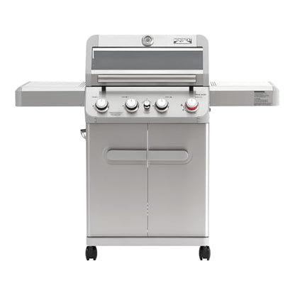 Monument Grills 4 Burner Propane Gas Grill, Stainless Steel Outdoor Patio Barbecue Grill, with Broil Zone Fast Heating, Knob Control, and Easy Cleanup, M410MBZ