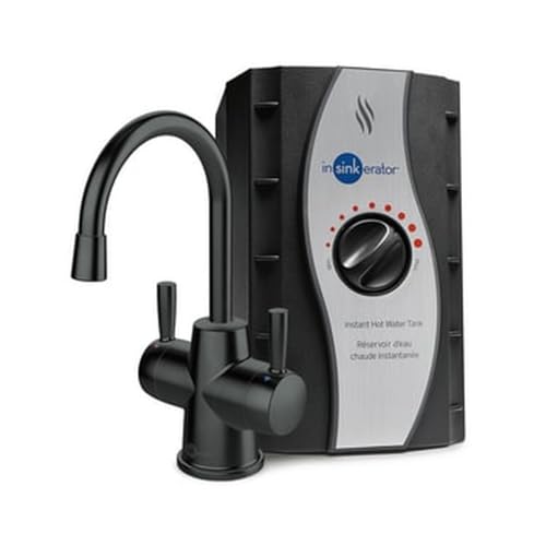 InSinkErator Stainless Steel Tank, HC250MBLK-SS HOT250 System, 2-Handle Drinking Faucet in Matte Black with 2/3-Gallon, Filter-Compatible Instant Hot/Cold Water Dispenser