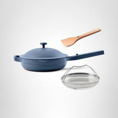 Our Place Always Pan 2.0-10.5” (2.6 Qt) Nonstick, Toxin-Free Ceramic Cookware | Patented 10-in-1 Aluminum Frying & Sauté Pan | Safe for Oven, Induction & All Cooktops up to 450°F | Blue Salt