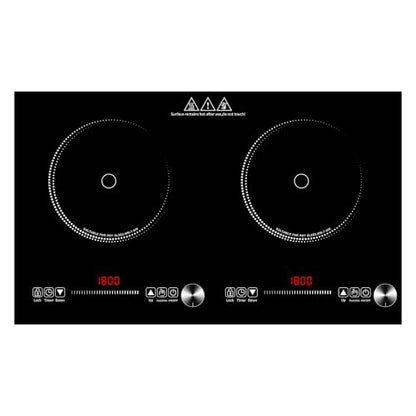 HUIPUSHE 2 burner induction cooktop,110V3600W 24 inch induction hot plate,induction stove top with LED touch and Knob Control, with 9 Power Levels, Kids Lock & 4H,24 Inch double induction cooktop