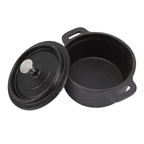 Acouto Small Castn Pot Dutch Oven Cast Iron Pot with Lid - Traditional Double Thickened Insulation Cooking Ergonomic Handle for Baking 7 Quart Capacity Heavy Duty Versatile