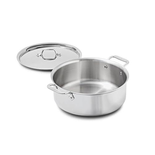 All-Clad D3® Stainless Steel 6 Quart Stockpot With Lid- Made in the USA- The Original Bonded Professional Cookware- Oven Safe & Induction Compatible