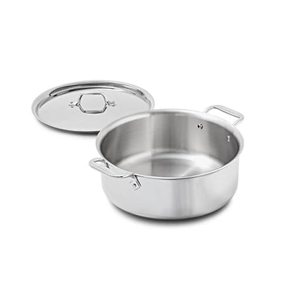 All-Clad D3® Stainless Steel 6 Quart Stockpot With Lid- Made in the USA- The Original Bonded Professional Cookware- Oven Safe & Induction Compatible